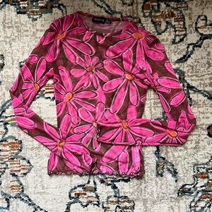 Pink retro mesh shirt